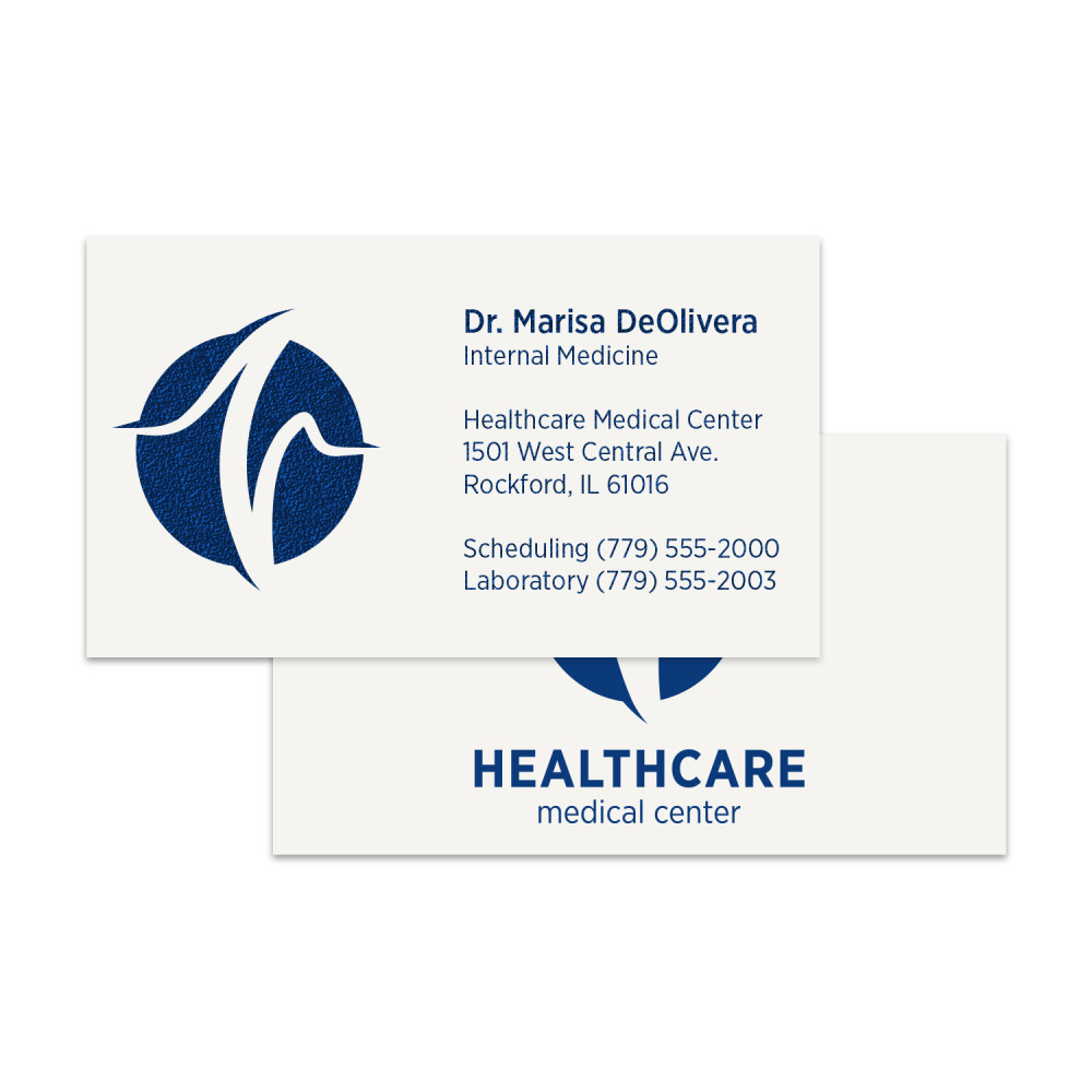 1 Color Standard Business Cards || Business Cards || Raised Print, 2 Sided 