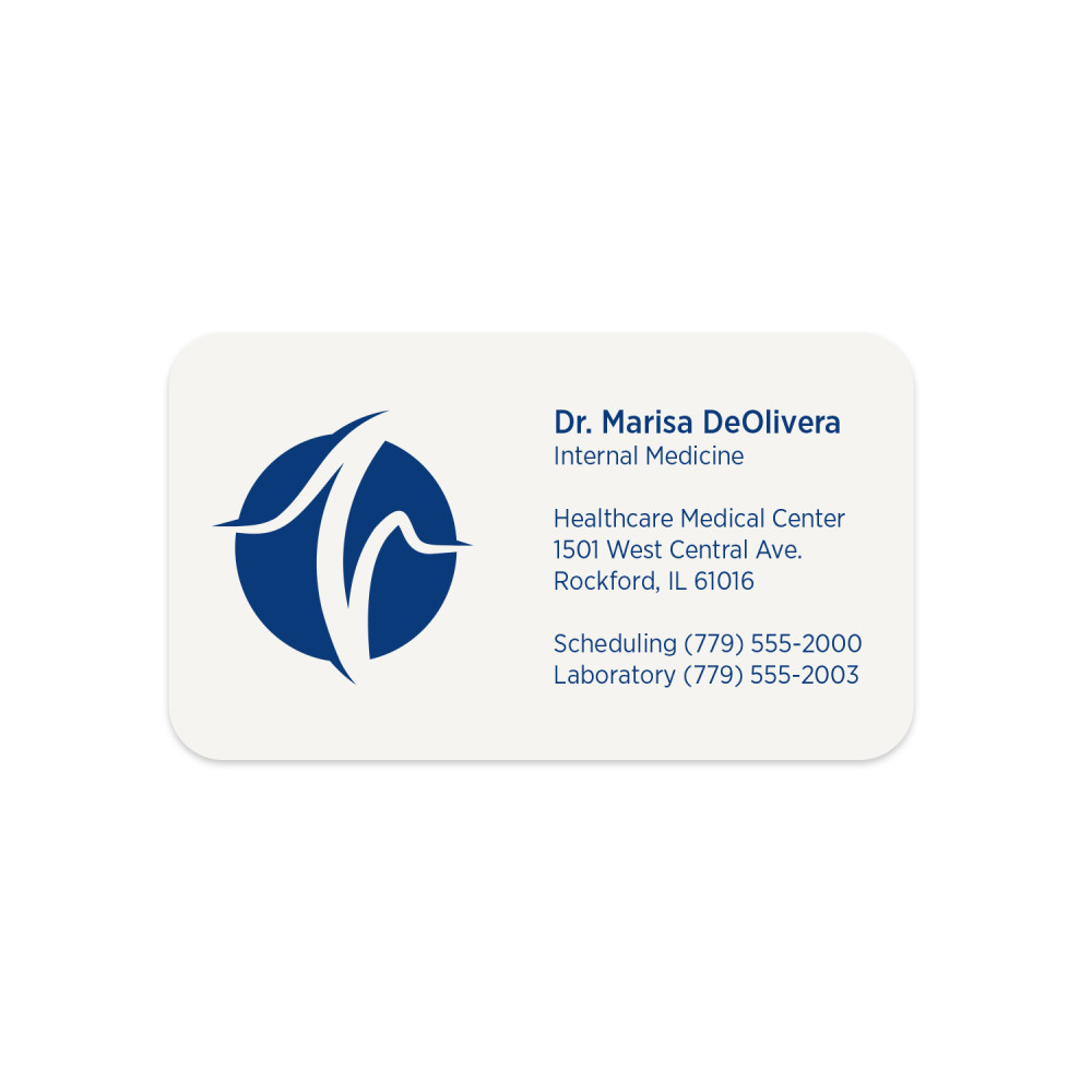 1 Color Standard Business Card || Business Cards || Flat Print, 1 Sided, Round Corners 