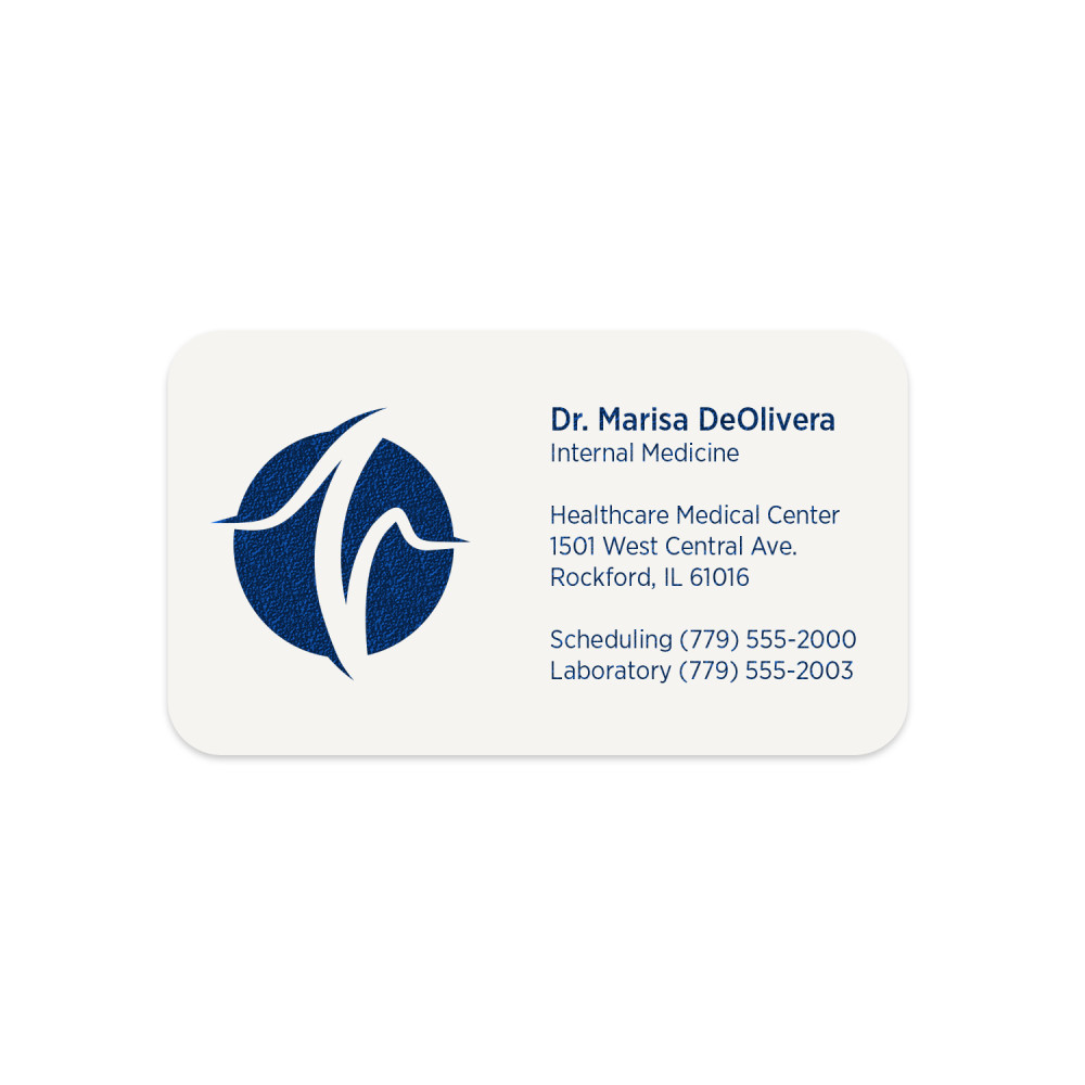 1 Color Standard Business Card || Business Cards || Raised Print, 1 Sided, Round Corners 