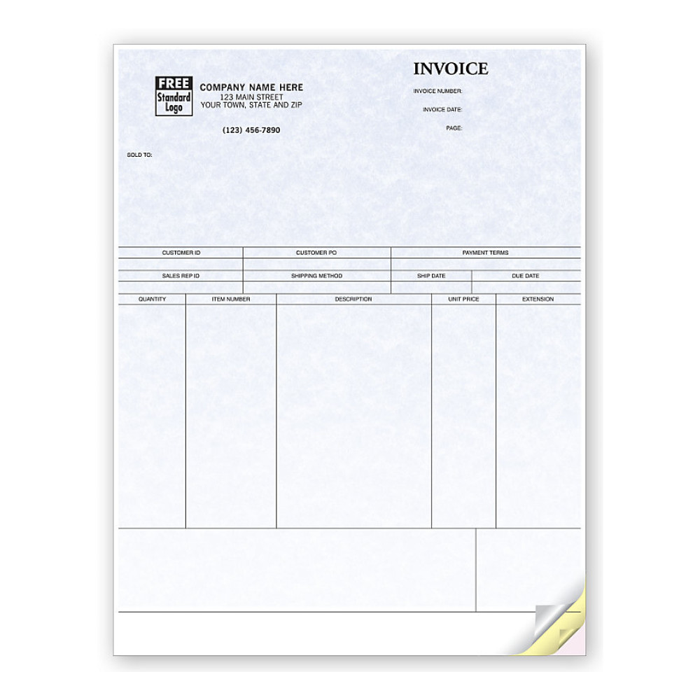 Product Invoices, Laser, Parchment 