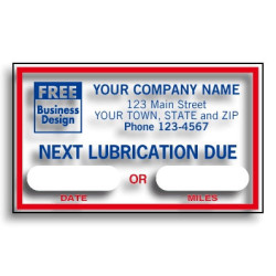 Windshield Next Lubrication Labels