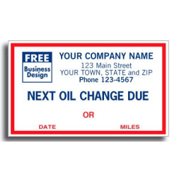 Windshield Imprinted Oil Change Labels