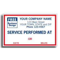 Windshield Service Performed Labels