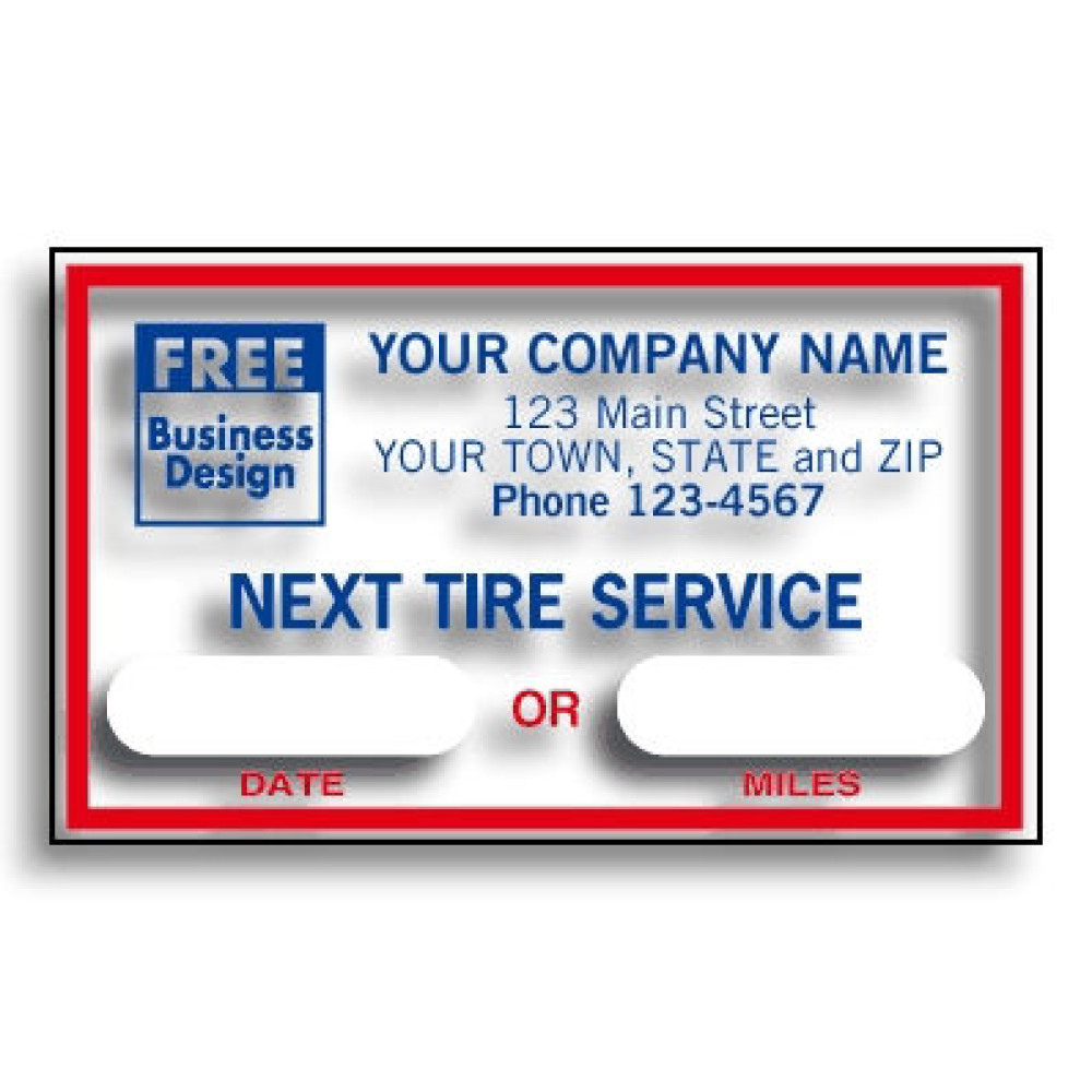 Windshield Next Tire Service Labels 