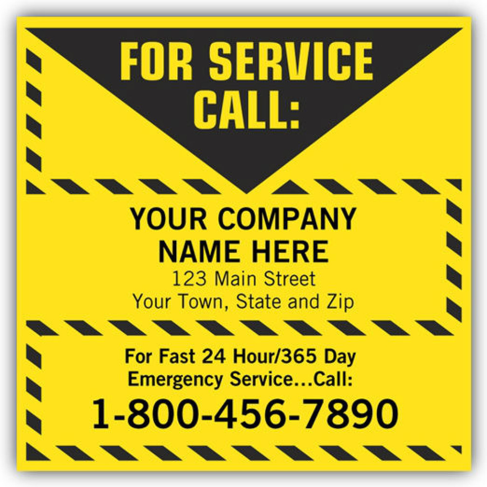 Yellow Vinyl Contractor Labels 