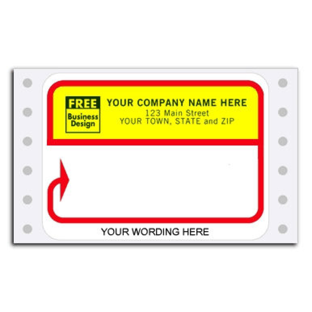 D213, Continuous Mailing Label, Red/Bight Yellow (Item #D213) - Mailing Labels  - Labels  