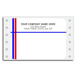 D216, Continuous Mailing Label - Blue/Red Line