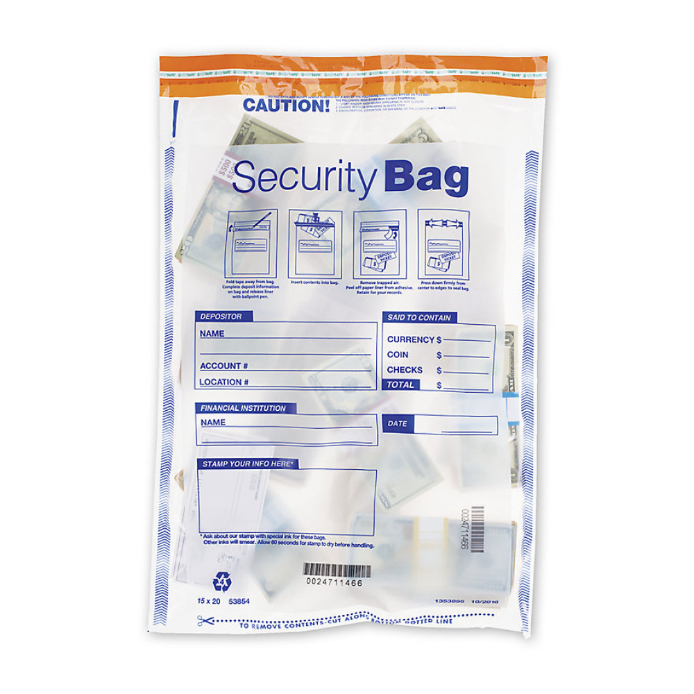 Single Pocket Deposit Bag Clear 