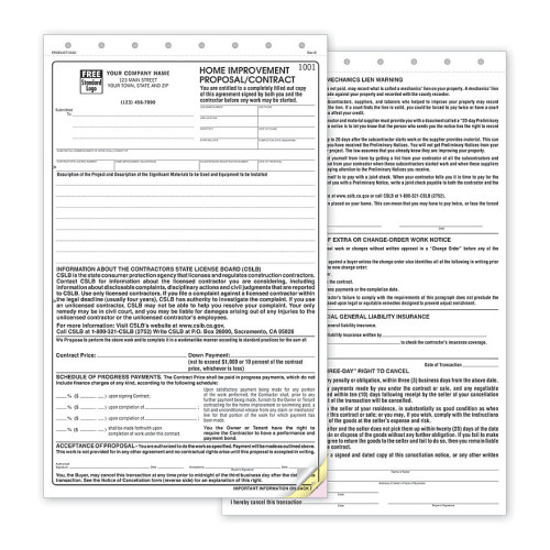 California State Contract Proposal Forms 