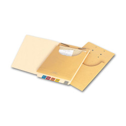 Expandable File Pockets, 40lb Kraft, 2 Hole Punch