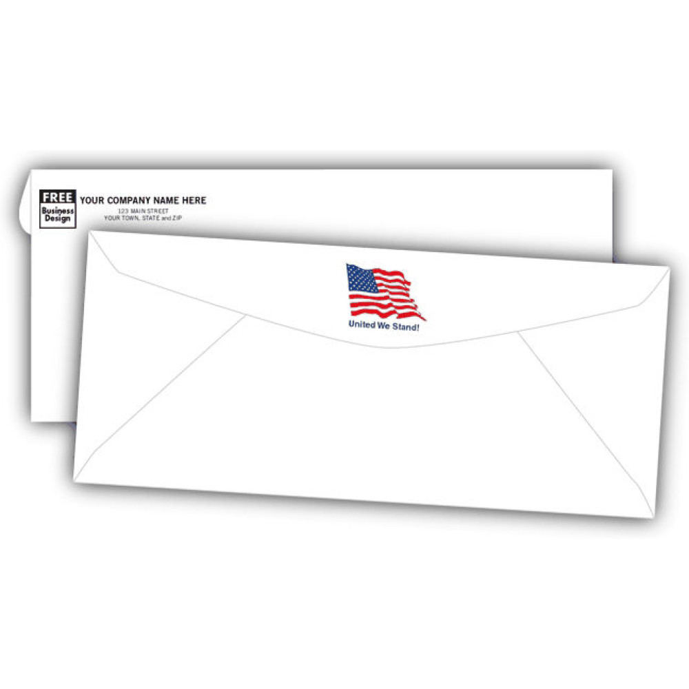 No 10 Envelope with Flag Design 