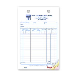 Large Auto Parts Register Order Forms