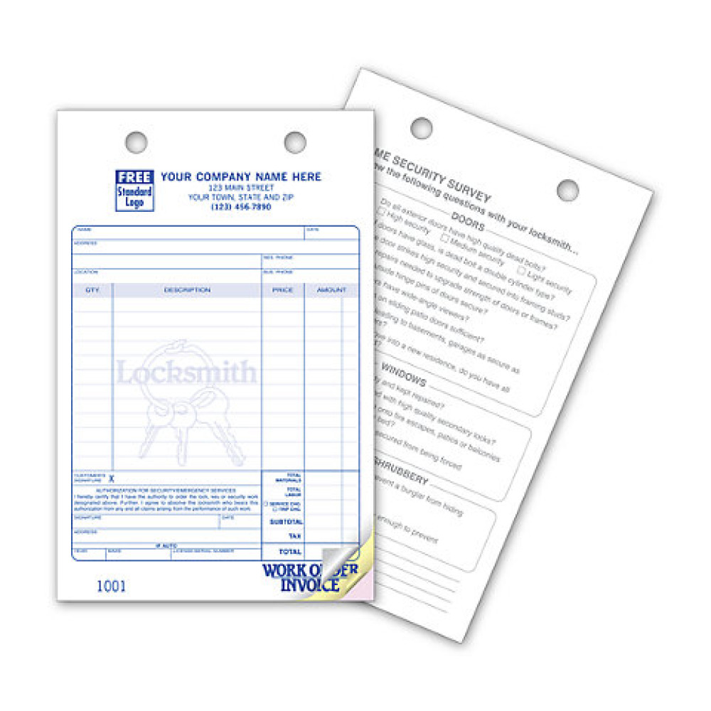 Locksmith Register Order Forms 