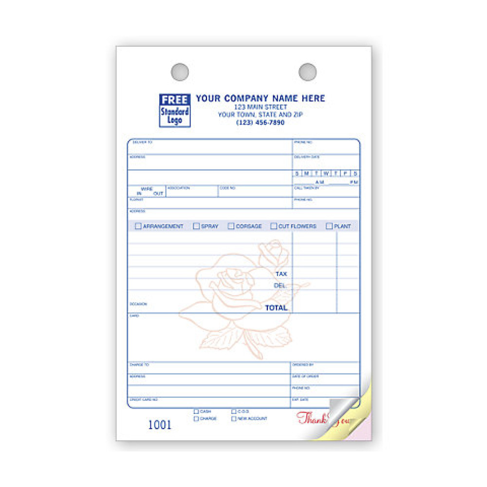 Flower Register Order Forms 