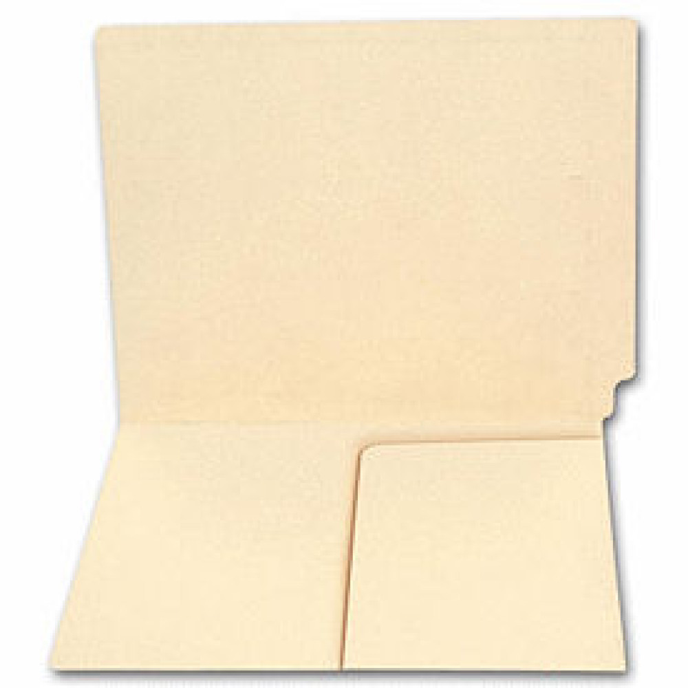 End Tab Half Pocket Manila Folder, 11 pt, No Fastener (Item # 1752) - Business Checks Supplies  - Business Checks  