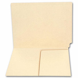 End Tab Half Pocket Manila Folder, 11 pt, No Fastener