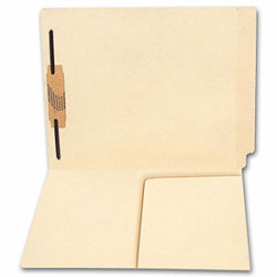 End Tab Half Pocket Manila Folder, 11 pt, One Fastener