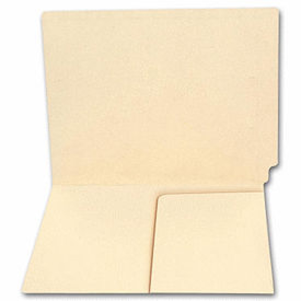 End Tab Half Pocket Manila Folder, 14 pt, No Fastener (Item # 1754) - Business Checks Supplies  - Business Checks  