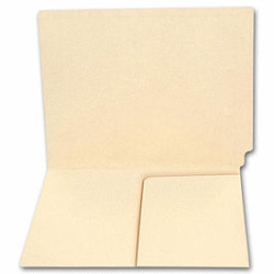 End Tab Half Pocket Manila Folder, 14 pt, No Fastener