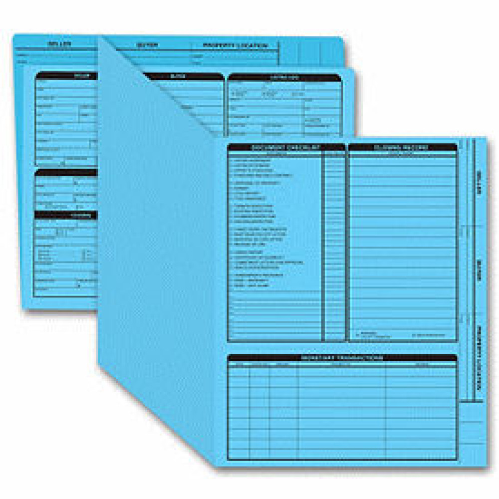 Real Estate Folder, Right Panel List, Letter Size, Blue (Item #275B) - Business Checks Supplies  - Business Checks  