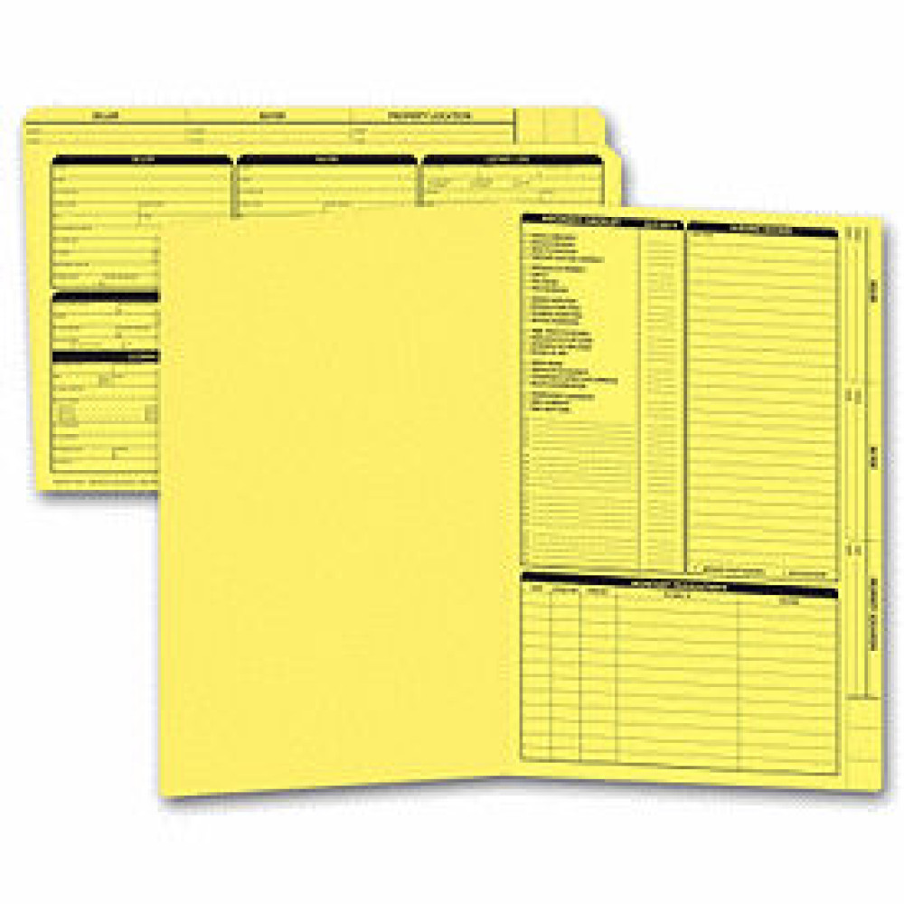 Real Estate Folder, Right Panel List, Legal Size, Yellow (Item #276Y) - Business Checks Supplies  - Business Checks  