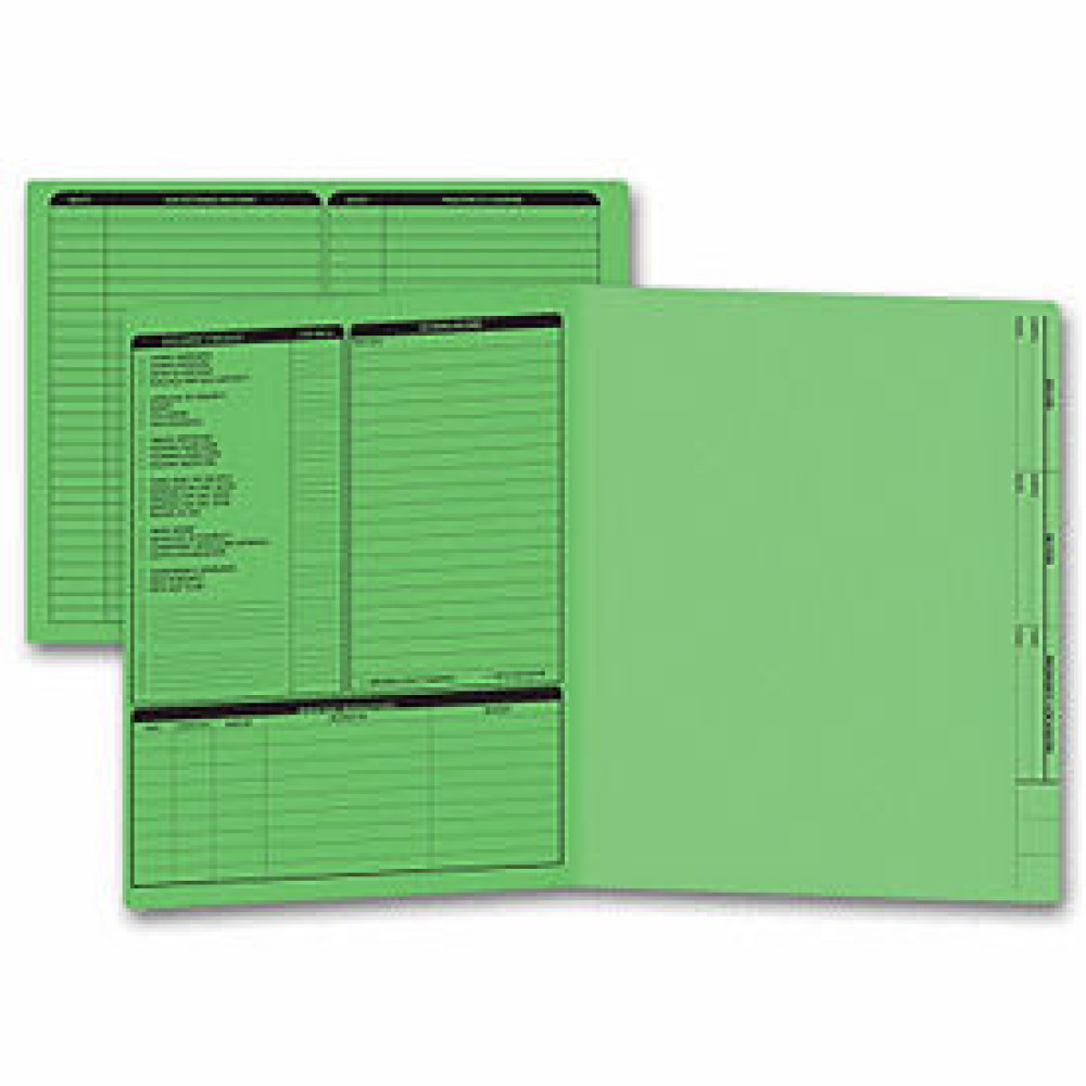 Real Estate Folder, Left Panel List, Letter Size, Green (Item #285G) - Business Checks Supplies  - Business Checks  