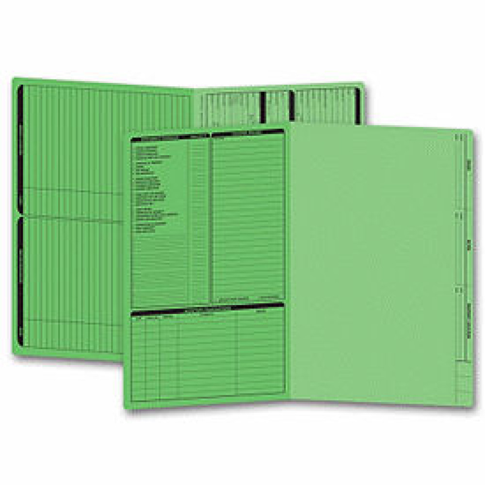 Real Estate Folder, Left Panel List, Legal Size, Green (Item #286G) - Business Checks Supplies  - Business Checks  