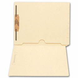 End Tab Full Pocket Manila Folder, 11 pt, One Fastener