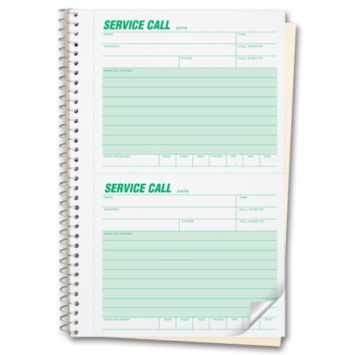 Numbered Carbonless Service Call Books  