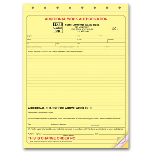 Lined Authorization Business Forms 