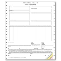 Straight Bill of Lading In Continuous Format