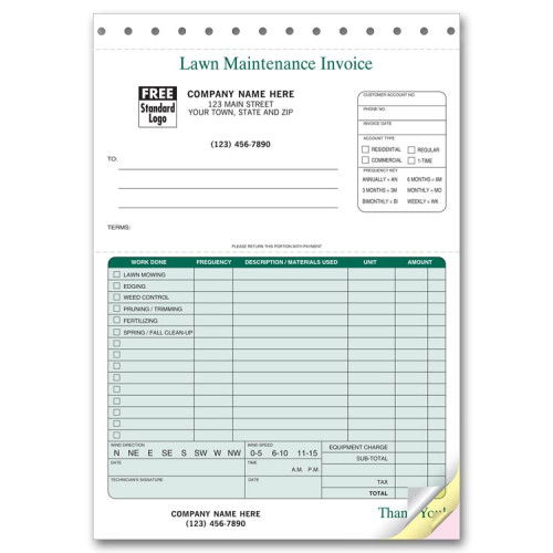 Professional Invoices - Lawn Maintenance Invoices 