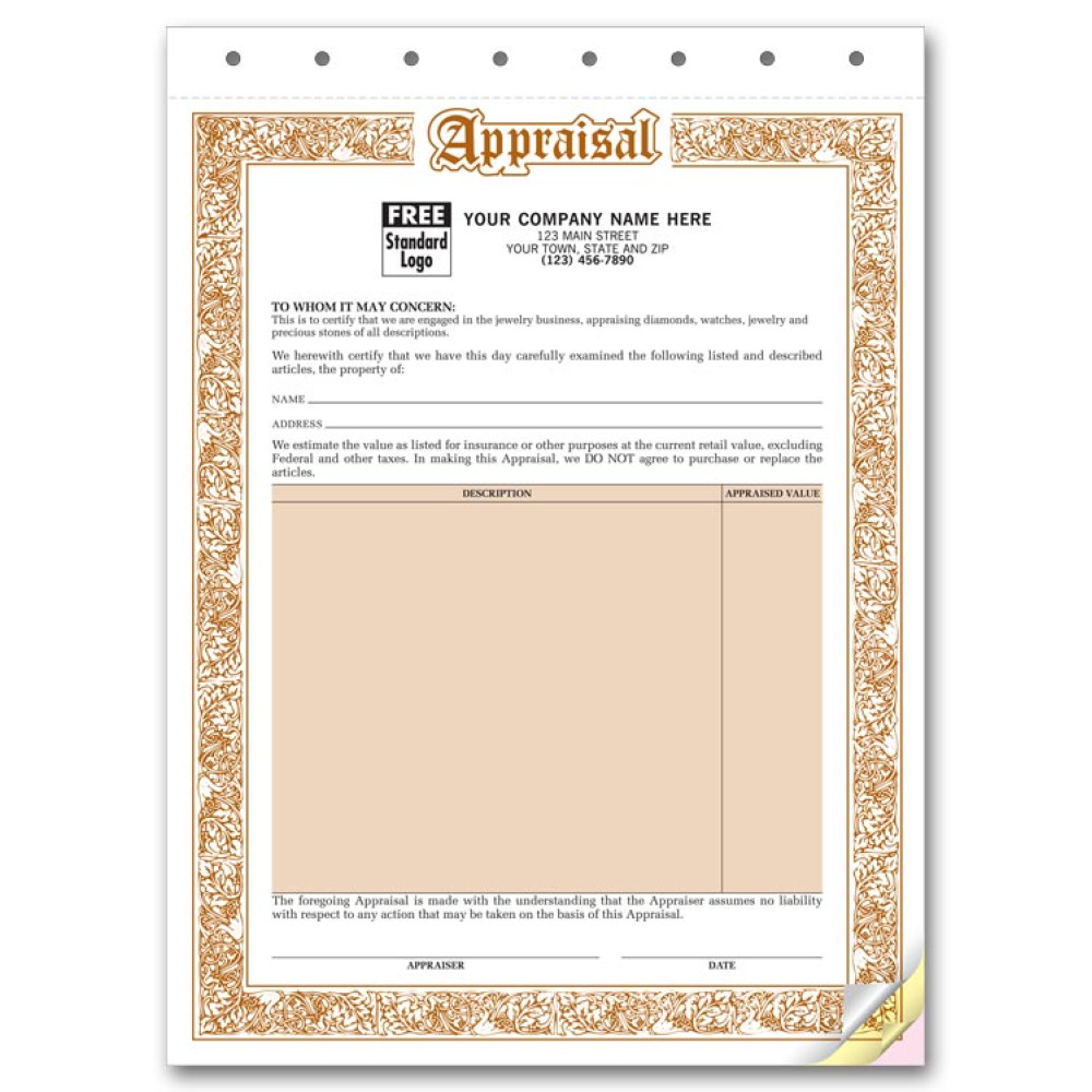 Jewelry Appraisal Forms 