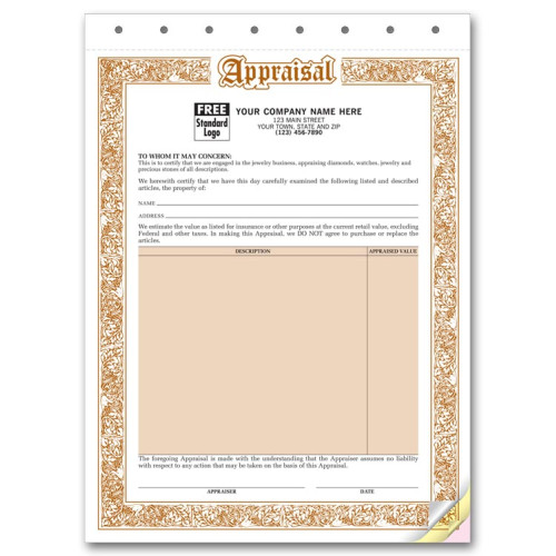 Jewelry Appraisal Forms 