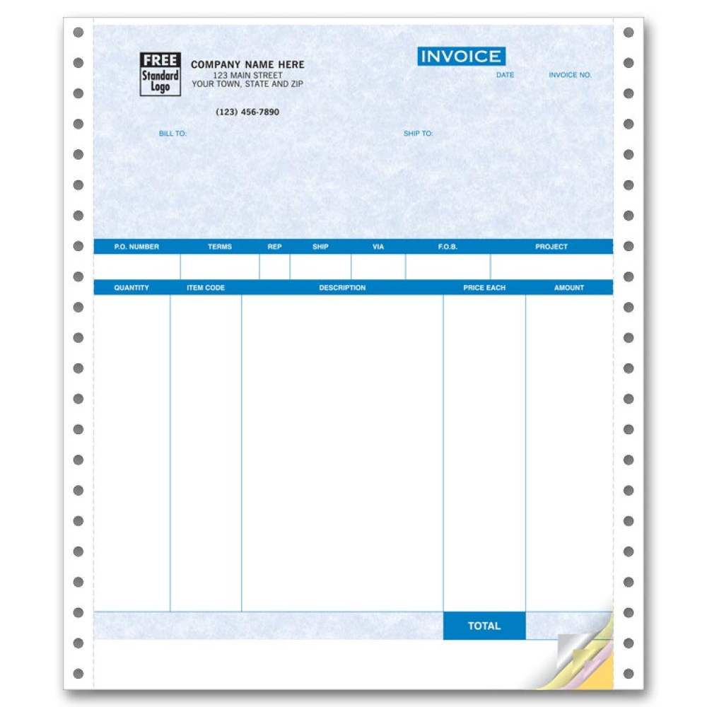 Continuous Product Invoice with Packing List - Parchment  