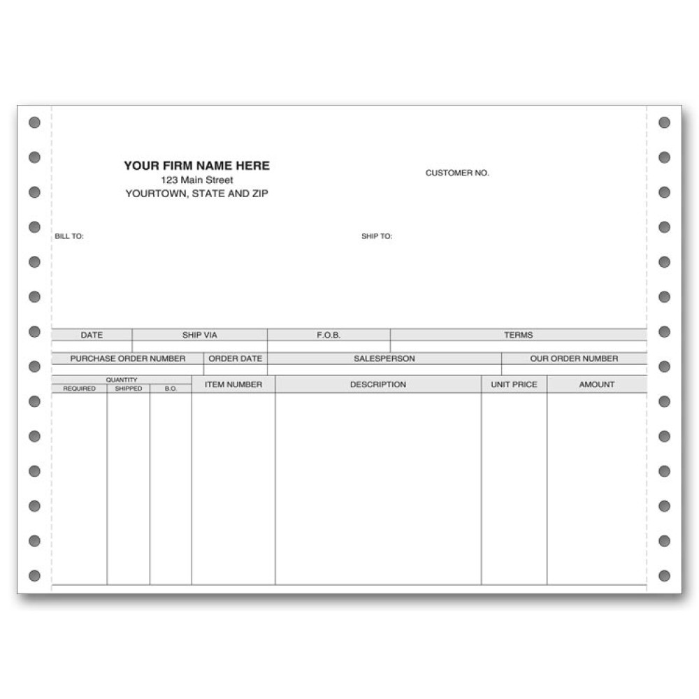 Continuous Invoices, Short Format 