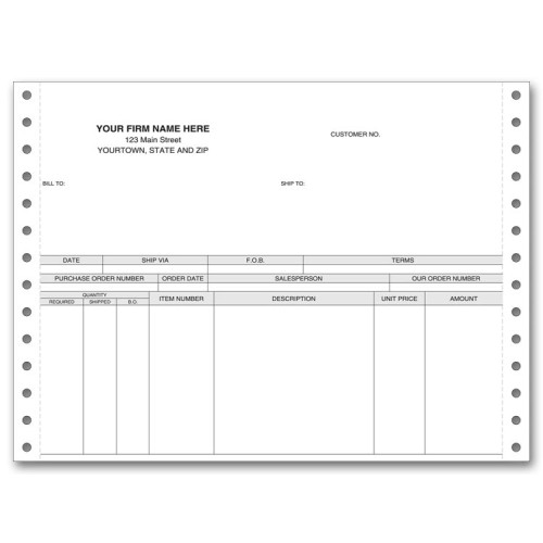 Continuous Invoices, Short Format 