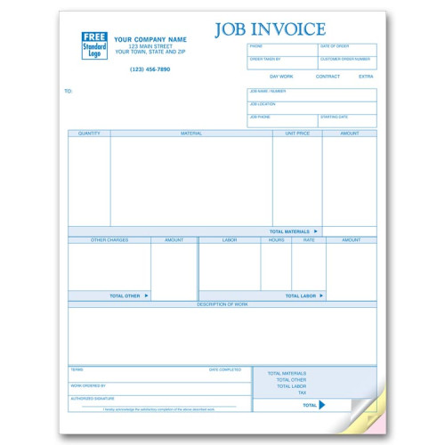 Laser Job Invoice 