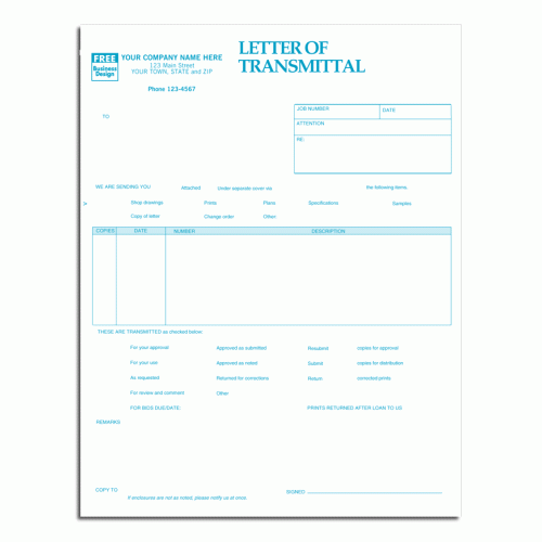 Laser Letter of Transmittal 