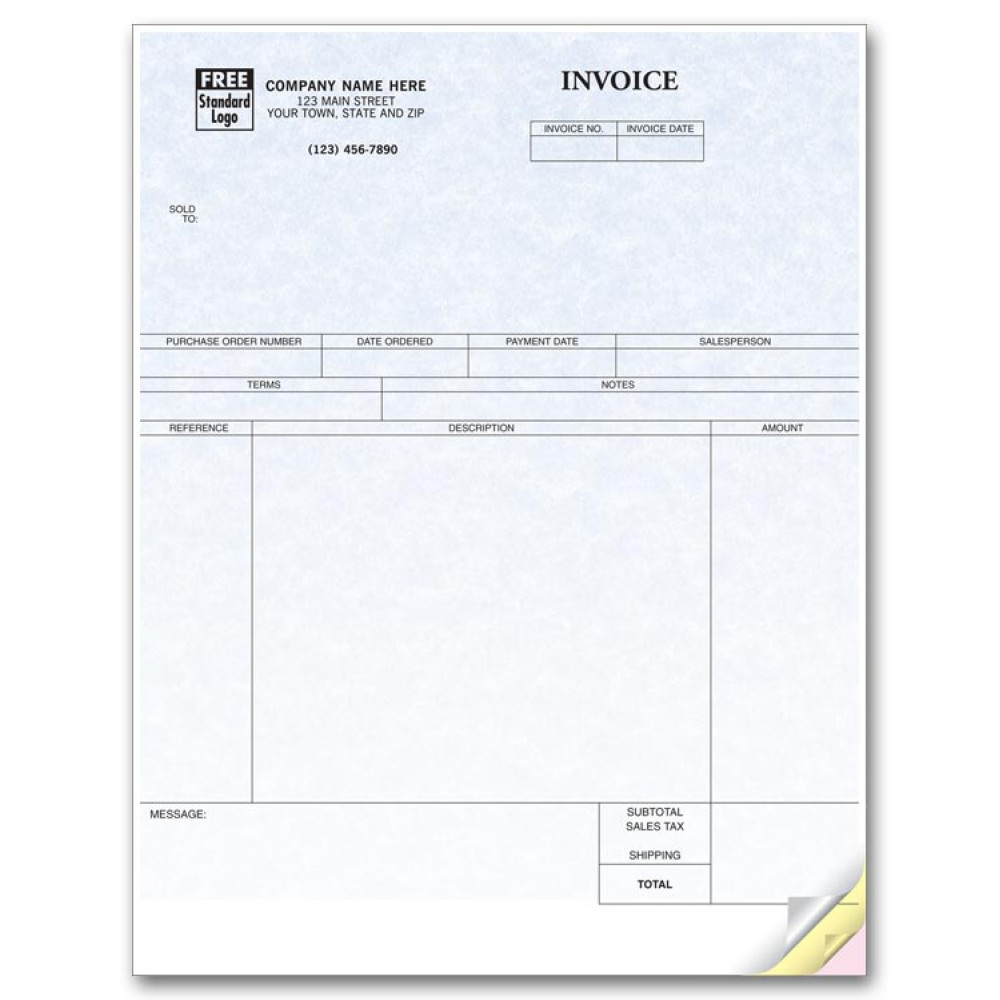 Laser Service Invoice - Parchment 