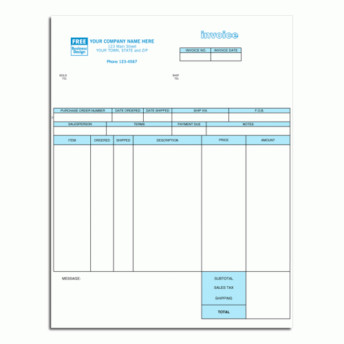 Laser Inventory Invoice 