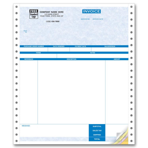 Continuous Service Invoice for One-Write Plus - Parchment 