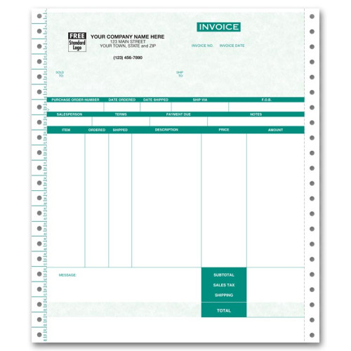 Continuous Inventory Invoice for One-Write Plus - Parchment 