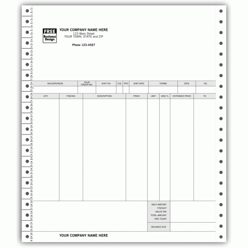 General Continuous Invoice for MYOB 