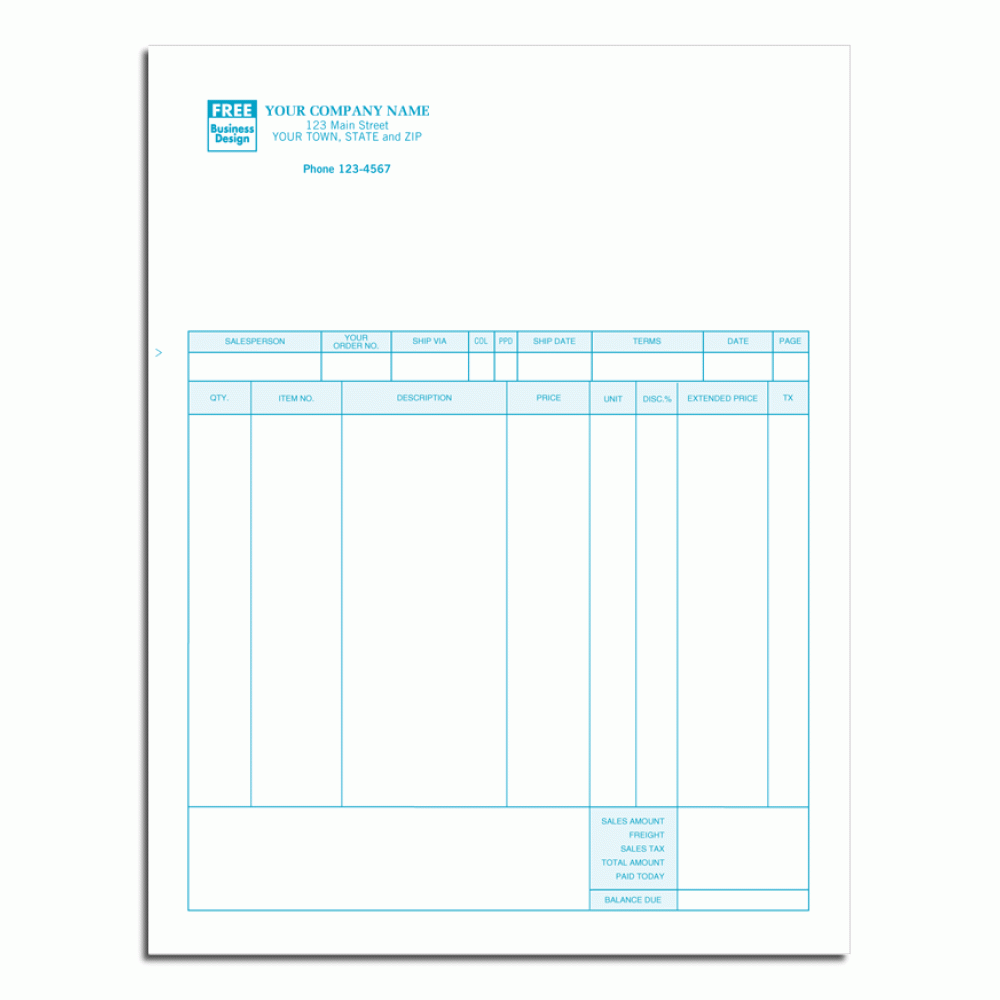 General Laser Invoice MYOB 