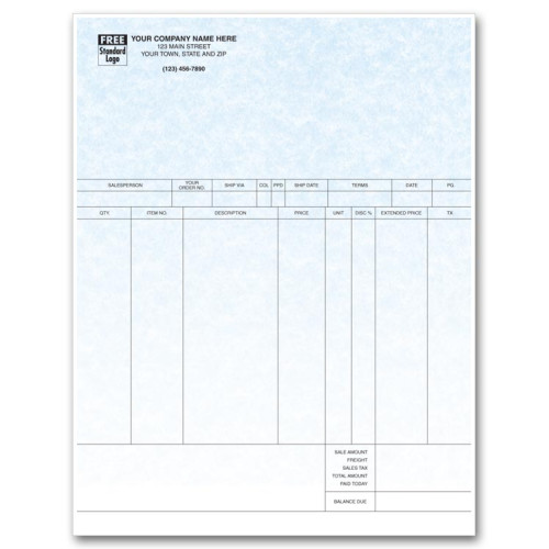 General Laser Invoice - Parchment 