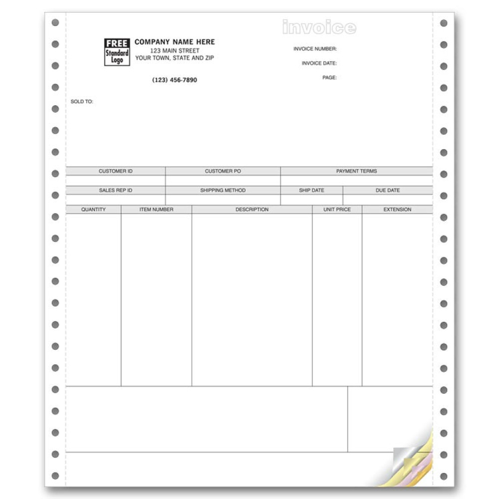 Continuous Product Invoice for Peachtree 