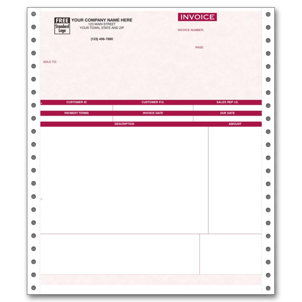 Continuous Service Invoice for Peachtree - Parchment 