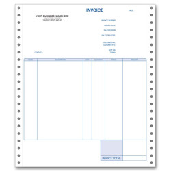 Personalized Continuous Invoices, Triplicate