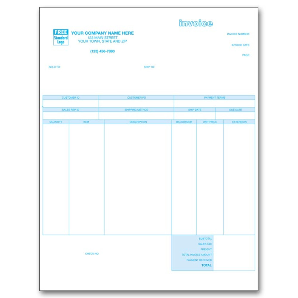 Laser Product Invoice for Peachtree 